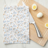 Modern wit  Wildbloempatroon Theedoek (Quarter Fold)