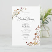 Modern wit Wildflower Boeket Vrijgezellenfeest Kaart (Staand voorkant)
