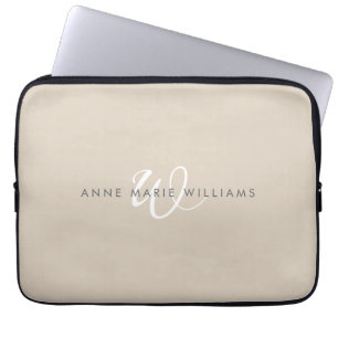 Modern Wit Wit Schreef Monogram Laptop Sleeve