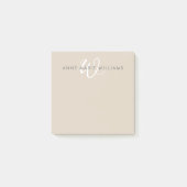 Modern Wit Wit Schreef Monogram Post-it® Notes (Voorkant)