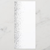 Modern wit zilver glitter rand bruiloft menu (Achterkant)