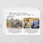 Modern Wit Zwart 2023 Jaar in de Review Foto Feestdagenkaart (Voorkant)