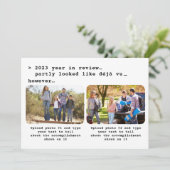 Modern Wit Zwart 2023 Jaar in de Review Foto Feestdagenkaart (Staand voorkant)