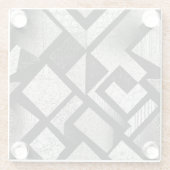 Modern wit & zwart Abstract patroon Glazen Onderzetter (Achterkant)