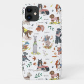 Modern wit & zwart botanisch hond patroon Case-Mate iPhone case (Achterkant)