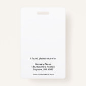 Modern Wit Zwart Business Logo QR Code Badge (Achterkant)