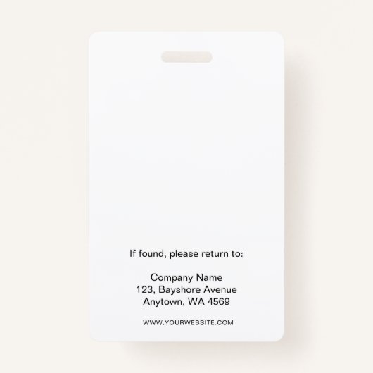 Modern Wit Zwart Business Logo QR Code Badge (Achterkant)