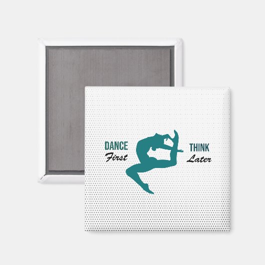 Modern wit, zwart en Blauwgroen dans Quote Magneet (Voorkant / Achterkant)