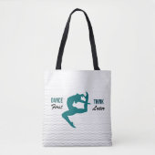 Modern wit, zwart en Blauwgroen dans Quote Tote Bag (Voorkant)