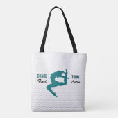 Modern wit, zwart en Blauwgroen dans Quote Tote Bag (Achterkant)