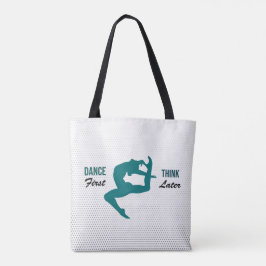Modern wit, zwart en Blauwgroen dans Quote Tote Bag