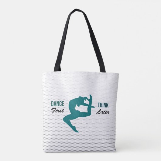 Modern wit, zwart en Blauwgroen dans Quote Tote Bag (Achterkant)
