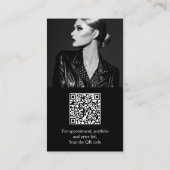 Modern wit zwart foto qr code logo fotograaf visitekaartje (Achterkant)
