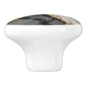 Modern Wit Zwart Goud Marmer Keramische Knop (Zijkant)