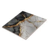 Modern Wit Zwart Goud Marmer Tegeltje (Zijkant)