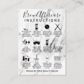 Modern wit zwart marmer wenkbrauwen nazorg pictogr visitekaartje (Voorkant)