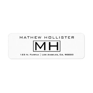 Modern Wit & Zwart Professioneel Etiket