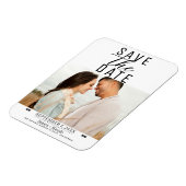 Modern Wit Zwart Save the Date Wedding Photo Magneet (Linkerzijde)