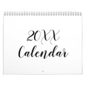 Modern wit zwart script maand minimalistisch aange kalender (Hoes)