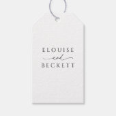 Modern wit zwart typografie bruiloft gunst Label Cadeaulabel (Voorkant)