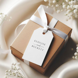 Modern wit zwart typografie bruiloft gunst Label Cadeaulabel