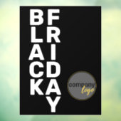 MODERN WIT ZWART VRIJDAG BUSINESS LOGO DISPLAY RAAMSTICKER (Vel 3)