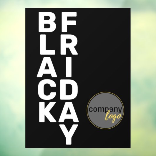 MODERN WIT ZWART VRIJDAG BUSINESS LOGO DISPLAY RAAMSTICKER (Vel 3)