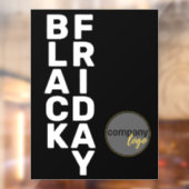 MODERN WIT ZWART VRIJDAG BUSINESS LOGO DISPLAY RAAMSTICKER (Vel 2)