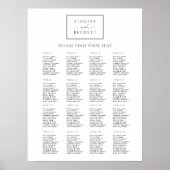 Modern Wit Zwart Wedding Zitting Grafiek Poster (Voorkant)
