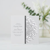 Modern Witboek gesneden Mandala Peekaboo Bruiloft Kaart (Staand voorkant)