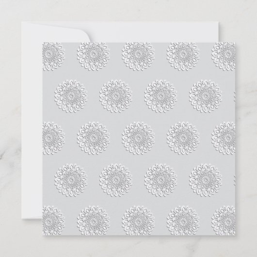 Modern Witboek gesneden Mandala Peekaboo Bruiloft Kaart (Achterkant)