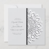 Modern Witboek gesneden Mandala Peekaboo Bruiloft Kaart (Voorkant)