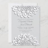 Modern Witboek gesneden Mandala Virtual Wedding Kaart (Voorkant)