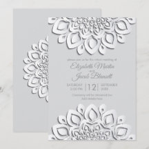 Modern Witboek gesneden Mandala Virtual Wedding