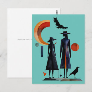 Modern Witches - een abstract kunstwerk 2 - Fan Fu Briefkaart