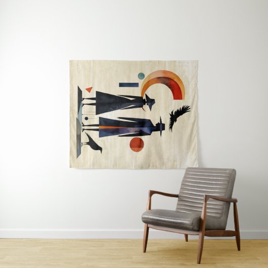 Modern Witches - een abstract kunstwerk 2 - Fan Fu Wandkleed (In Situ (horizontaal))