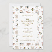 Modern Witchy Gothic Pink Simple Halloween Party Kaart (Voorkant)