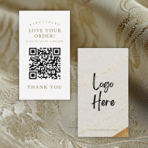 Modern Witgouden Logo QR Code Laat een Review