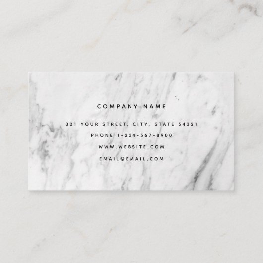 Modern witmarmer-minimalistisch Visitekaartje (Achterkant)
