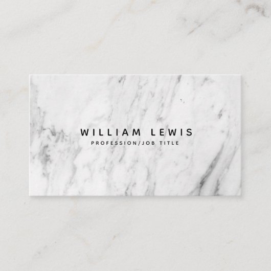 Modern witmarmer-minimalistisch Visitekaartje (Voorkant)