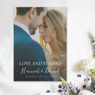 Modern witscript - Aangepast huwelijk voor volledi Bedankkaart