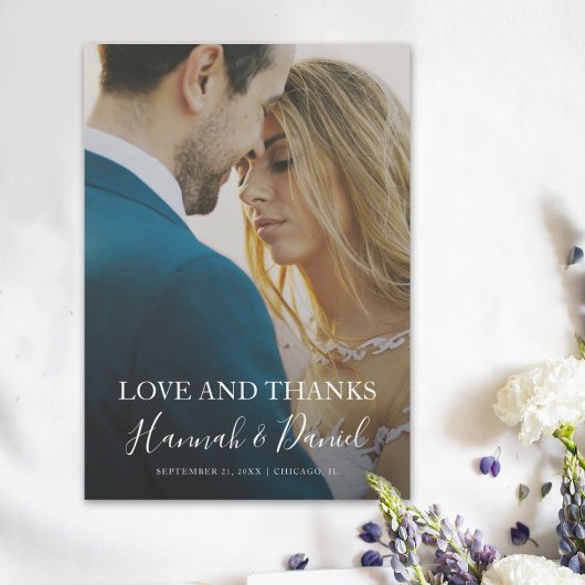 Modern witscript - Aangepast huwelijk voor volledi Bedankkaart