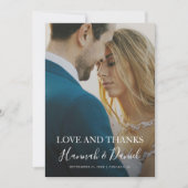 Modern witscript - Aangepast huwelijk voor volledi Bedankkaart (Voorkant)