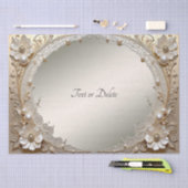 Modern Witte Bloemen Parels Tissue Papier (Craft)