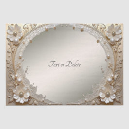 Modern Witte Bloemen Parels Tissue Papier