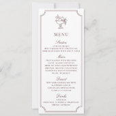 Modern Witte Bourgogne Dubbel Kader Trouw Menu Kaart (Voorkant)