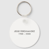 Modern Witte Fotoherdenking ter liefdevolle herinn Sleutelhanger (Achterkant)