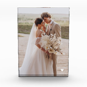 Modern Witte Hart Trouwfoto Blok
