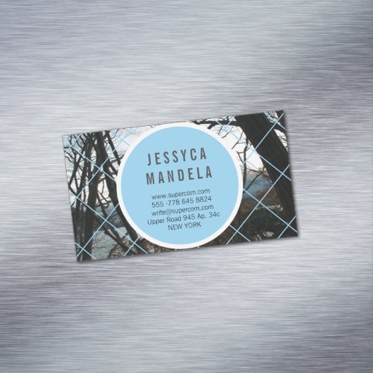 Modern Witte Hout Magnetisch Visitekaartje (Voorbeeld)