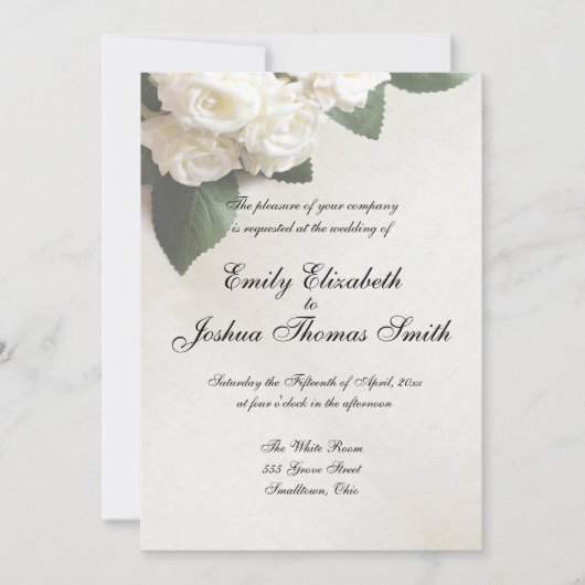 Modern witte huwelijksuitnodigingen  kaart (Voorkant)